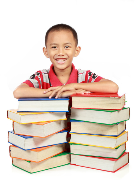 Smiling little boy with his book - Foto, Bild