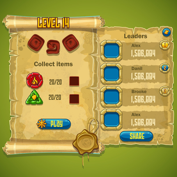 Ejemplo del nivel de ventana seleccionado para el juego de ordenador
 - Vector, Imagen