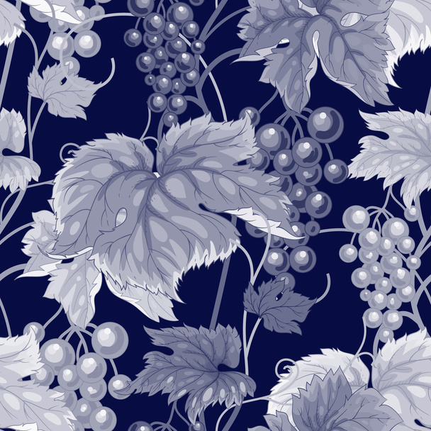 Seamless vector pattern with wild grapes. - Vector, imagen