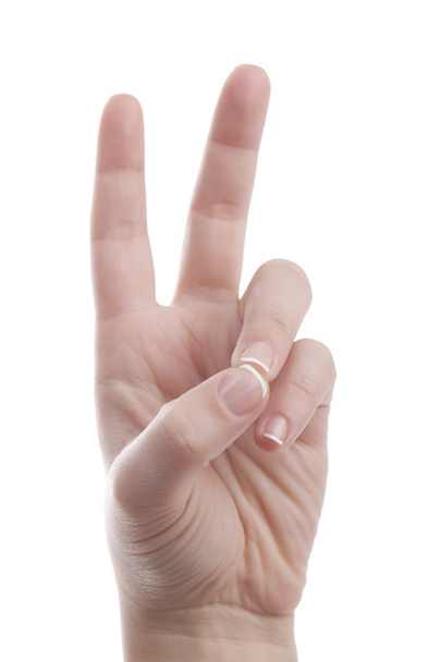 Mão mostrar sinal de paz
 - Foto, Imagem