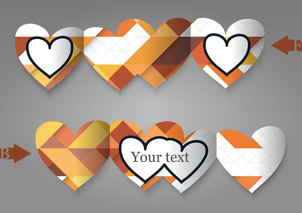 Template greeting card in the form of heart. Eps10 Vector illustration - Vektor, Bild