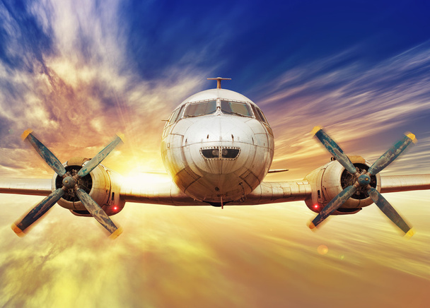 Samolot na niebie - Zdjęcie, obraz