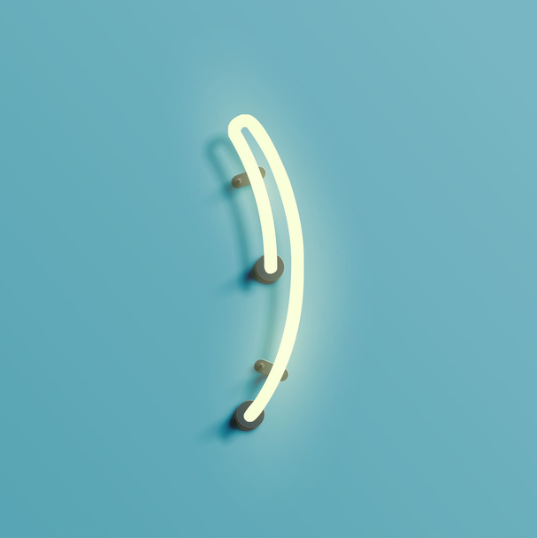 Neon realistic character from a typeset - Vector, imagen