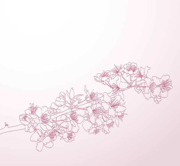 fioritura albero linea arte disegnato a mano illustrazione. primavera elegante
 - Vettoriali, immagini