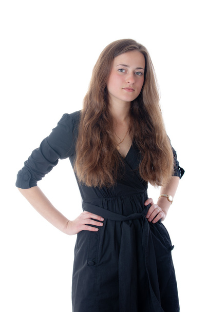 Girl in a black dress - Fotoğraf, Görsel