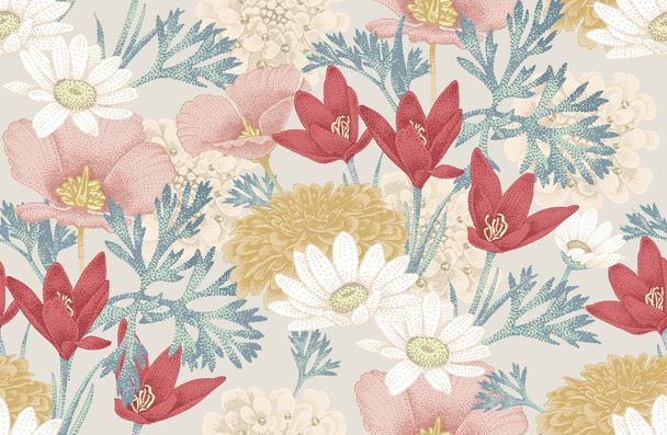 Floral seamless pattern. - Vector, afbeelding