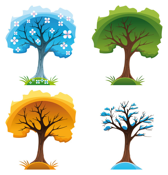 Season trees - Vector, Image