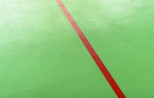 Marquages colorés sur un court intérieur vert
 - Photo, image