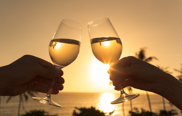 Cheers against the sunset - Фото, изображение