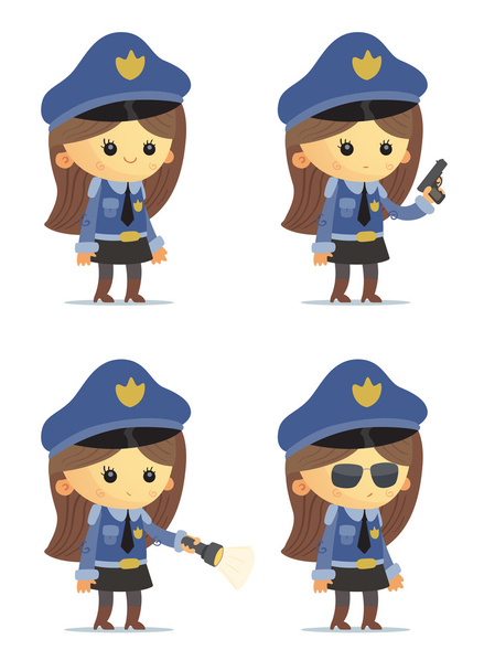 Polizia ragazze impostato
 - Vettoriali, immagini
