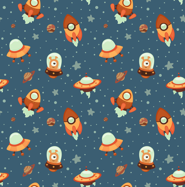 Space Seamless Pattern - Vector, Image