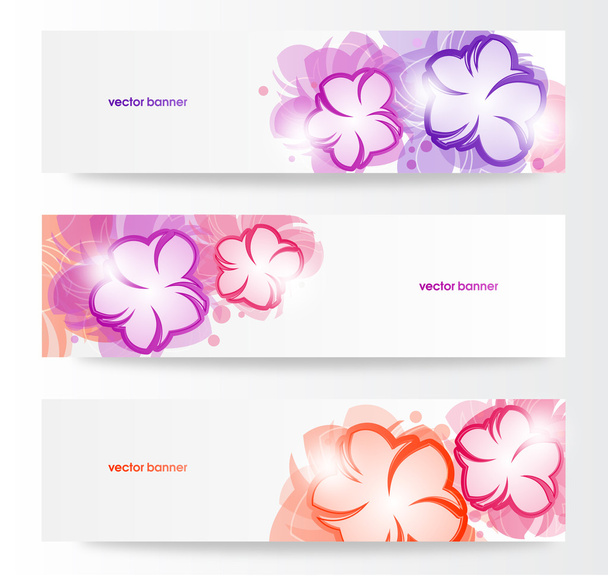 Set Of Floral Header. Vector Illustration. - Вектор, зображення