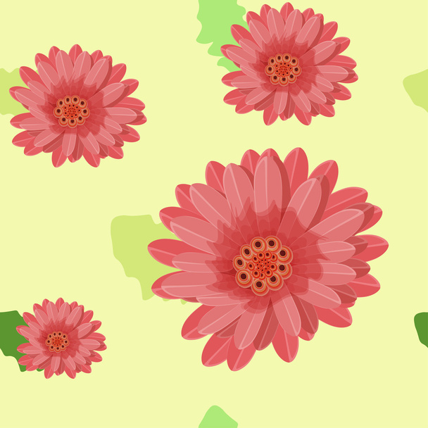gerbera flowers seamless on a light. vector illustration - Vector, Imagen