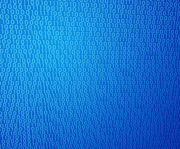 Blue Binary Wall Background - Photo, Image