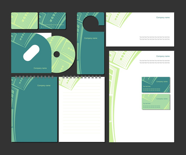 Corporate identity in green colors - Vector, Image
