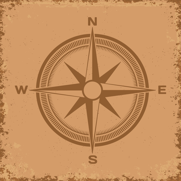 Compass. Wind rose on grunge background.  - Vector, Image