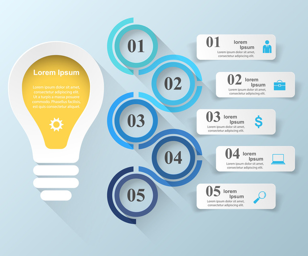 Business Infographics origami style Vector illustration. Bulb icon. - Vecteur, image