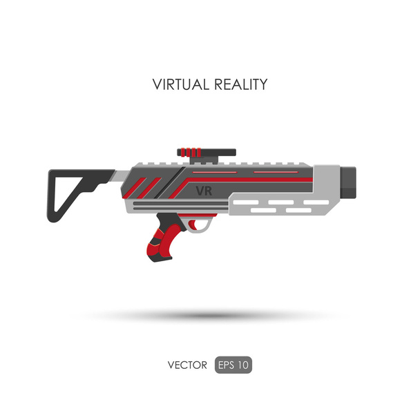 ミサイル。仮想現実感システムのための銃。ビデオ ゲームの武器。Vid - ベクター画像
