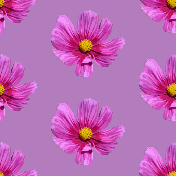 Pink floral seamless background. Romantic wallpaper. Vector. - Вектор, зображення
