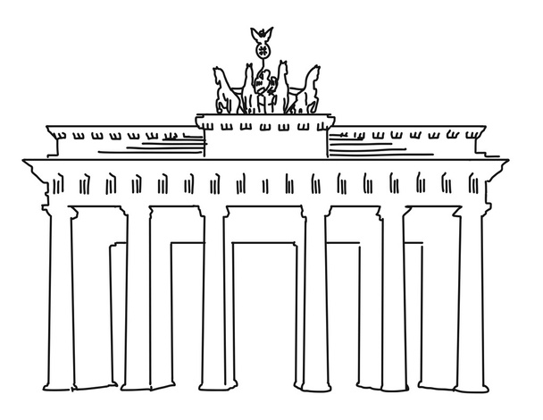 ブランデンブルガー門ベルリン、ベクトルアートワークの概要 - ベクター画像