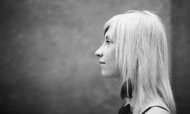 Real blonde young woman - 写真・画像