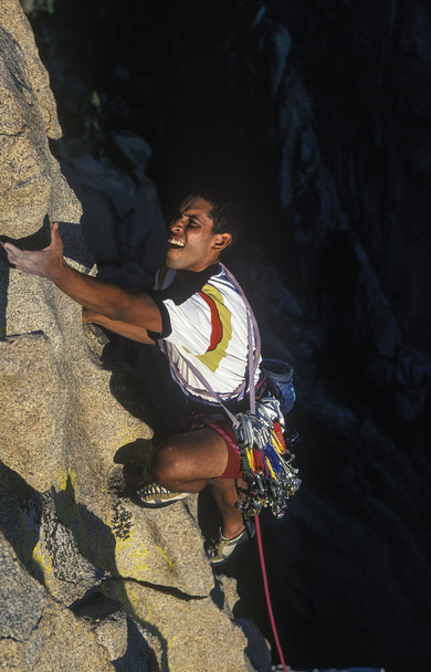 Rock climber struggles. - Photo, Image