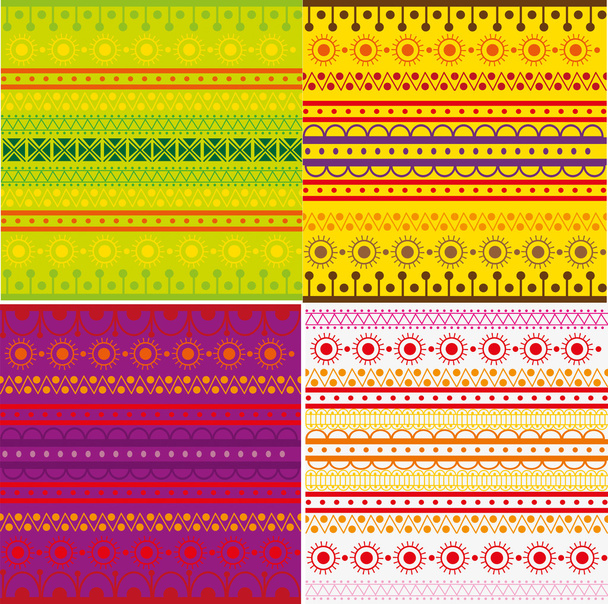 Conjunto de textura de patrón étnico
 - Vector, imagen