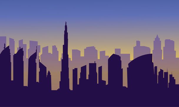 Dubai of silhouette - Vector, Image