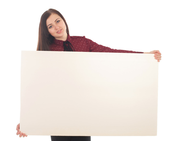 Blank canvas and woman - Foto, afbeelding