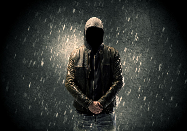 Unknown suspect standing in the dark - Foto, Imagem