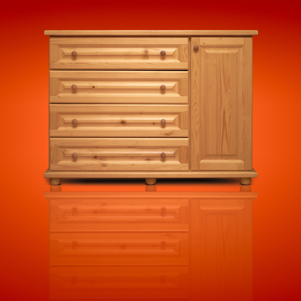 gabinete de madera aislado sobre fondo
 - Foto, imagen