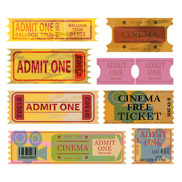 Комплект виниловых билетов
 - Вектор,изображение