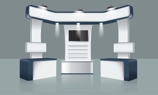 Diseño creativo del stand de exposición. Plantilla de cabina. vector de identidad corporativa
 - Vector, Imagen