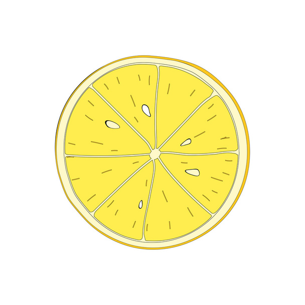 Изолированный ломтик лимона
 - Вектор,изображение