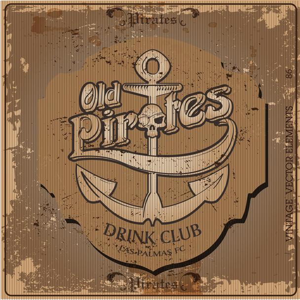 stary piraci pić pub - Wektor, obraz