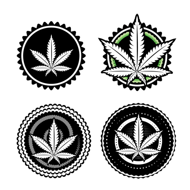 marihuana hoja de cannabis silueta vector ilustración
 - Vector, Imagen