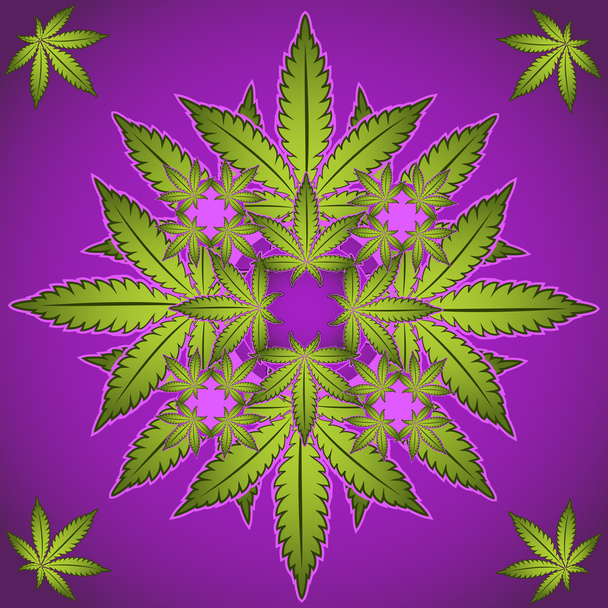 marihuana-cannabis symmetrie patroon ontwerp vectorillustratie - Vector, afbeelding