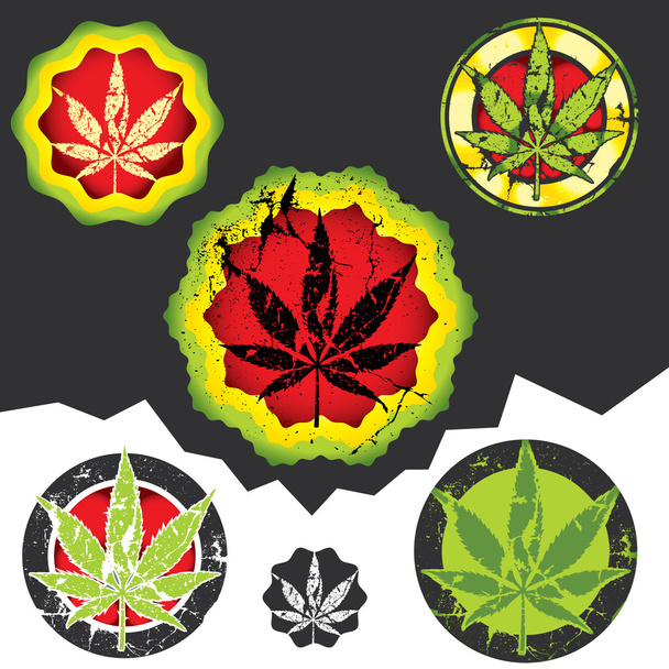 Marihuana-cannabis leaf textuur achtergrond vectorillustratie - Vector, afbeelding