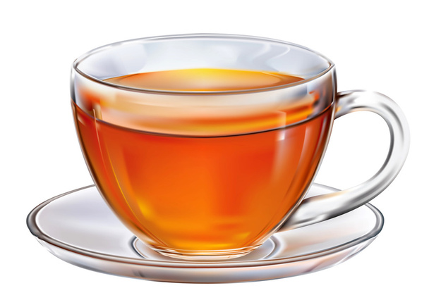 γυαλί Κύπελλο με τσάι - Διάνυσμα, εικόνα