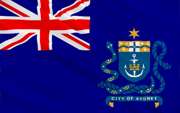 Flaga z Sydney jest stolicą stanu Nowa Południowa Walia - Zdjęcie, obraz