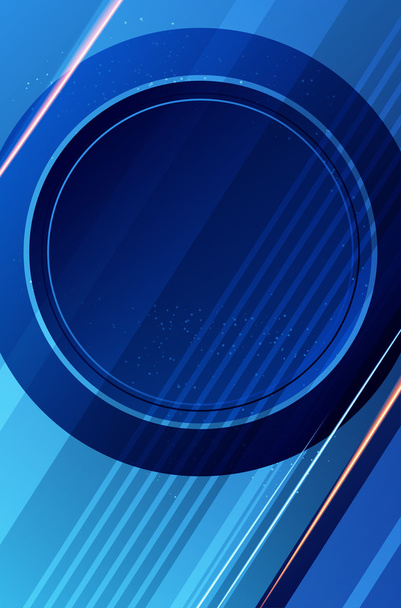 abstrakter blauer Hintergrund mit Kreisen und Linien - Vektor, Bild