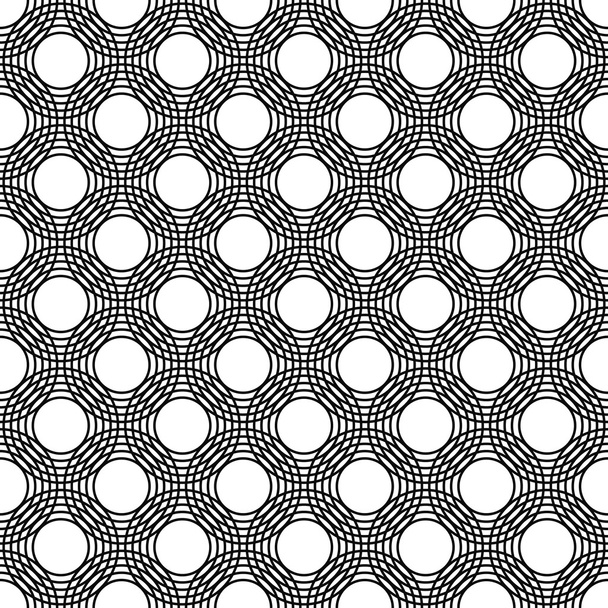Seamless black and white circle pattern background - Vector, Image