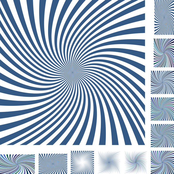 Spirala niebieskie tło zestaw - Wektor, obraz