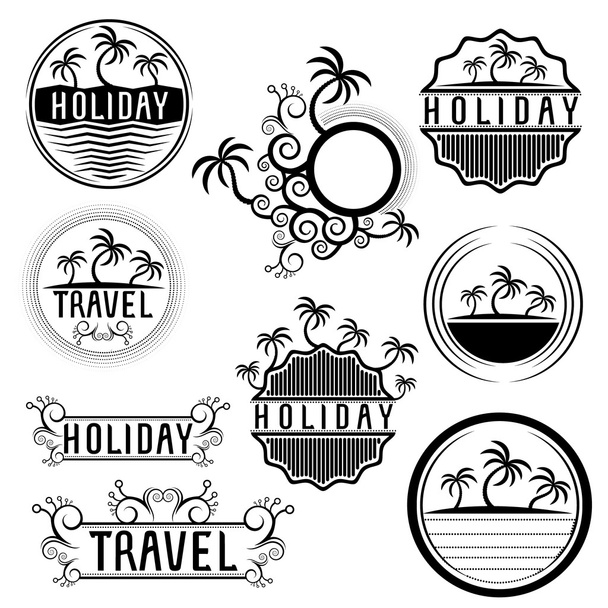 vacaciones diseño sol playa palmeras vector ilustración
 - Vector, Imagen