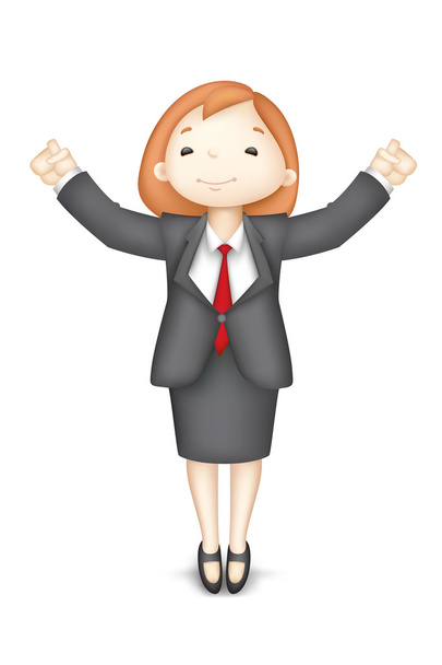 Happy 3d Business Woman in Vector - Vector, Image