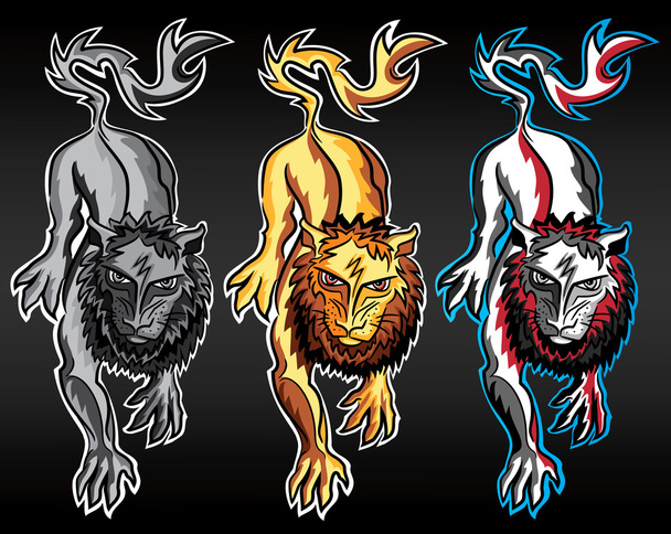 illustration vectorielle de silhouette lion dessin animé
 - Vecteur, image