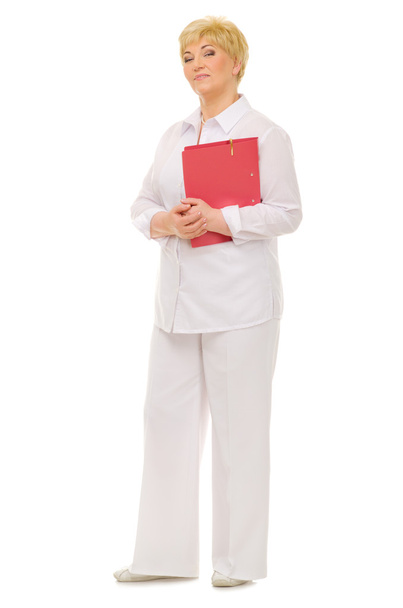 Senior woman with folder - Foto, Bild