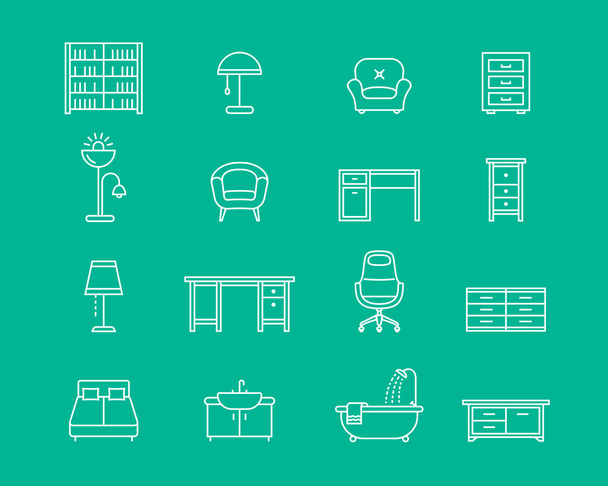 Furniture vector icons - Vector, Image