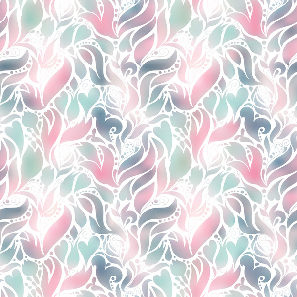 vector seamless color pattern of spirals, swirls, doodles and flowers - Vetor, Imagem