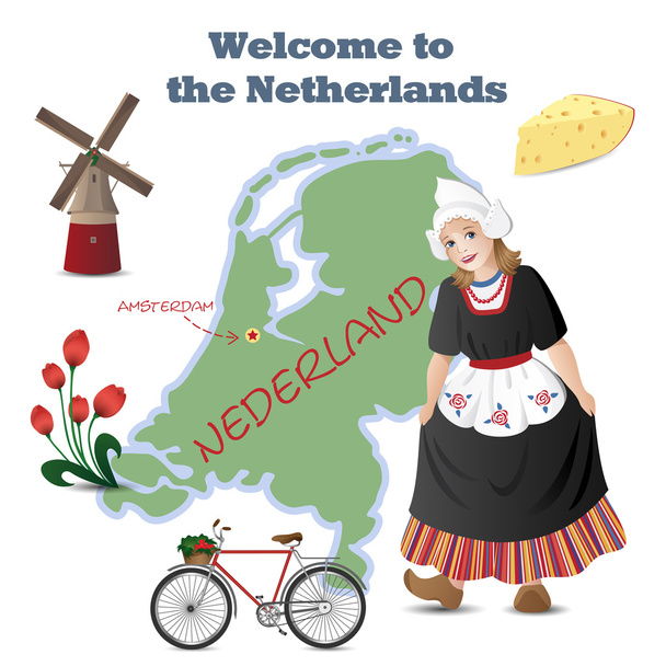 Ласкаво просимо в Нідерландах - Вектор, зображення